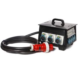 CEE 63 A Distributor fused (3x32red/3x32blue/6xSchuko)
