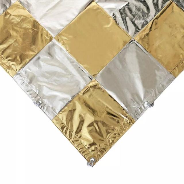 Butterfly 12x12 checkerboard gold+silver/White